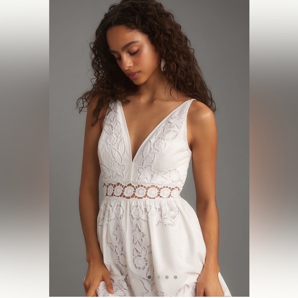 Anthropologie Vineet Bahl Sleeveless V-neck Floral Cutwork dress NWT Dress